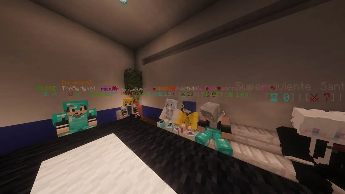 Jugadores de la comunidad reunidos en una casa del servidor